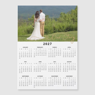 2027 Our Story Custom Photo Magnetic Calendar