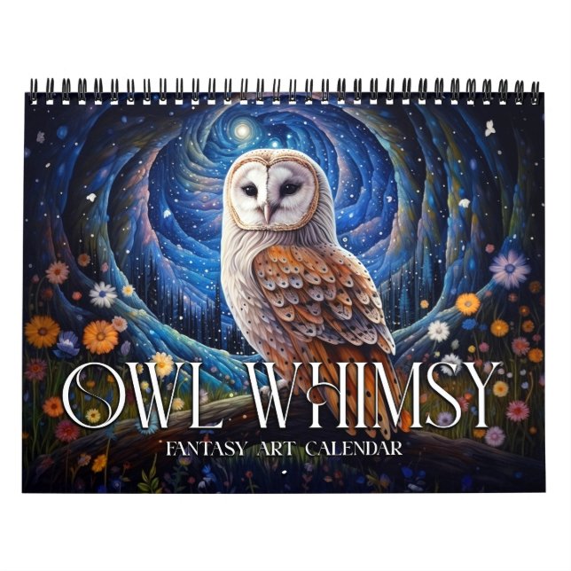 2027 Owl Whimsy 2 Fantasy Art Calendar (Cover)