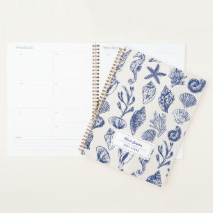 2027 Personalised Blue Nautical Ocean Planner