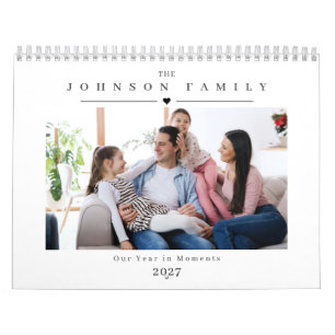 2027 Personalized Family Photo Calendar 12 months