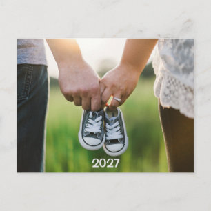 2027 Photo Pregnancy Expecting Announcement Postcard