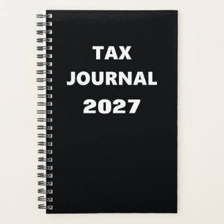2027 Planner Tax Journal Black White Design