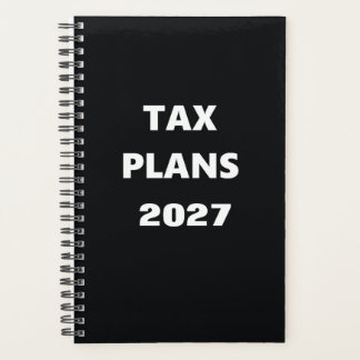 2027 Planner Tax Plans Black White Design
