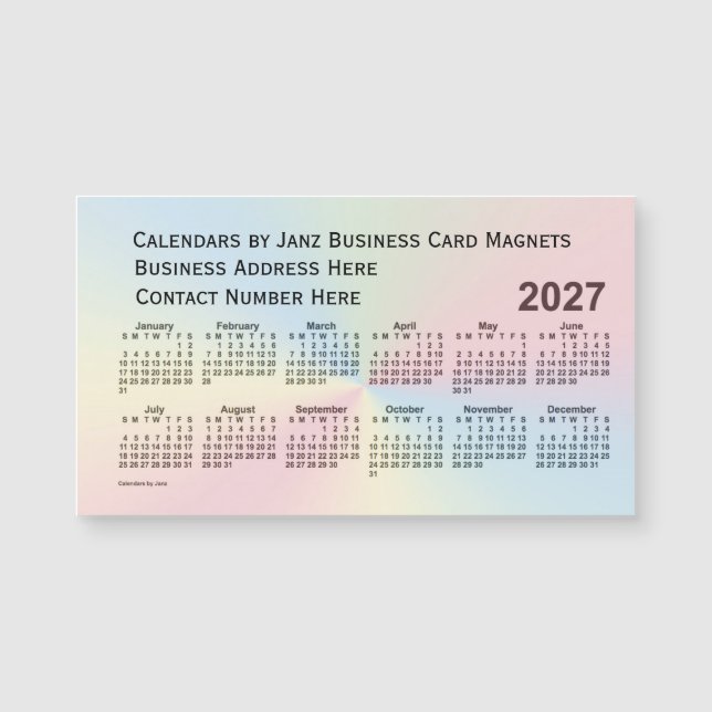 2027 Rainbow Cloud Calendar by Janz Magnet (Front)