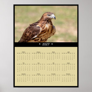 2027 Red-tailed Hawk Wall Calendar - Raptor Poster