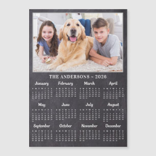2027 Rustic Chalkboard Personalised Photo Calendar