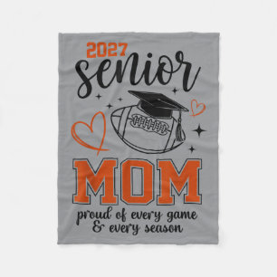 2027 Senior Football Mum Proud Family Graduation Fleece Blanket