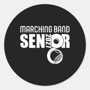 2027 Senior Tuba Player Marching Band Sousaphone Classic Round Sticker