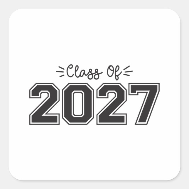2027 seniors, Class of 2027 Graduation Square Sticker (Front)
