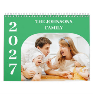 2027 Simple Modern Custom 14 Photos Family Calendar