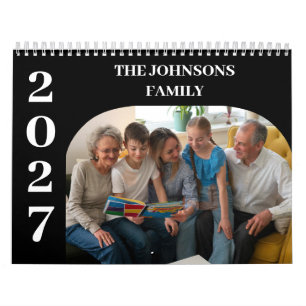2027 Simple Modern Custom Photos Family Calendar