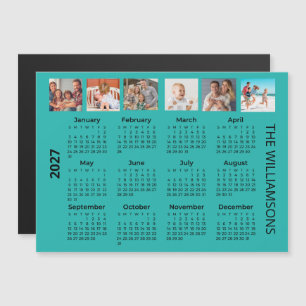 2027 Six Photos Colourful Calendar Magnet