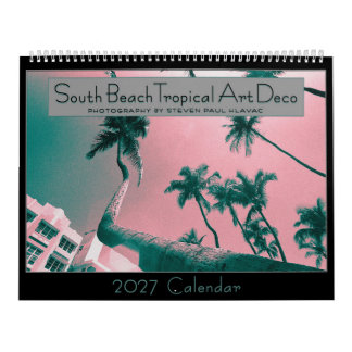 2027 South Beach Tropical Art Deco Calendar