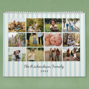 2027 Striped Custom Photo Calendar