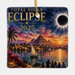 2027 Total Solar Eclipse Egypt Ceramic Ornament