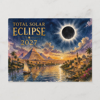 2027 Total Solar Eclipse Egypt Holiday Postcard