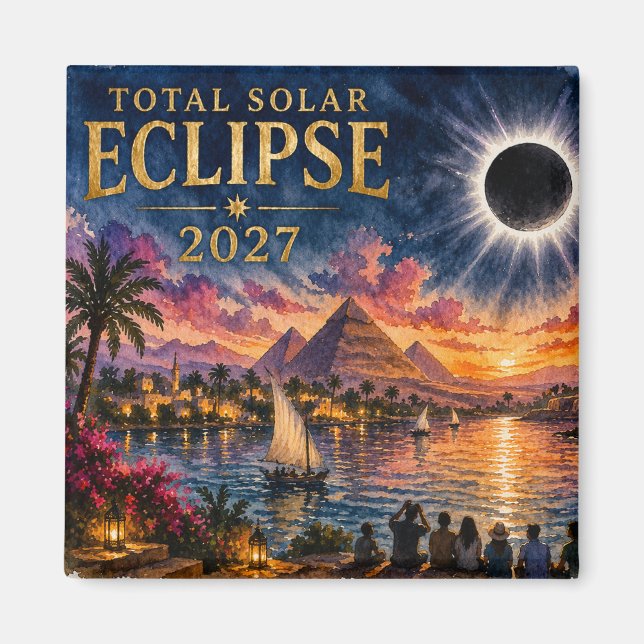 2027 Total Solar Eclipse Egypt Magnet (Front)