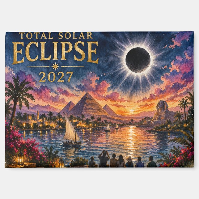 2027 Total Solar Eclipse Egypt Magnet (Front)