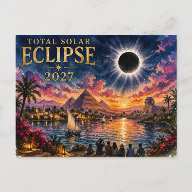 2027 Total Solar Eclipse Egypt Postcard (Front)