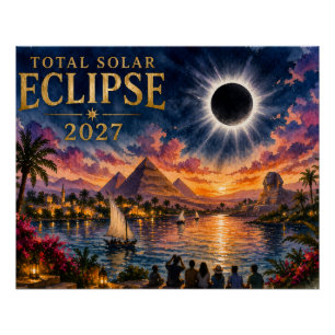 2027 Total Solar Eclipse Egypt Poster