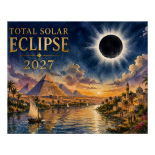 2027 Total Solar Eclipse Egypt Poster