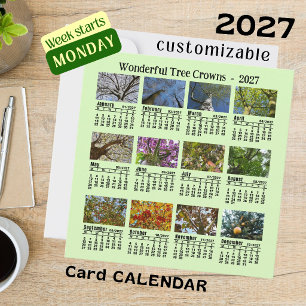 2027 Tree Crown Photo Calendar Monday Week flat Card