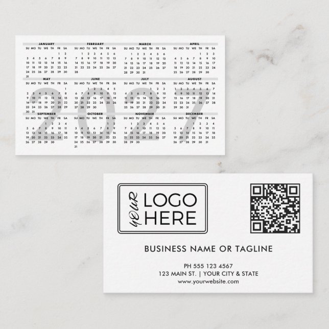 2027 Wallet Size Calendar Business Card (Front/Back)