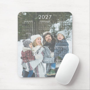 2027 Year at a Glance Calendar Photo Mouse Pad