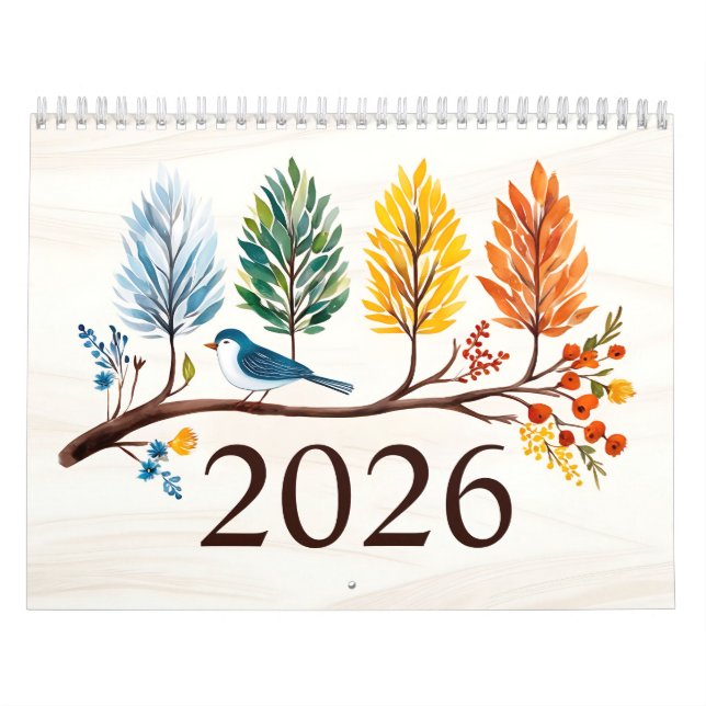 2027 year calendar with birds Calendar (Cover)