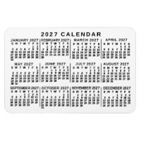 2027 Year Monthly Calendar Classic White and Black