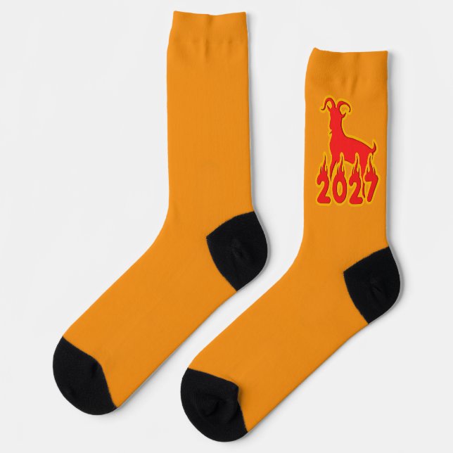 2027 Year Of The Fire Goat Socks (Left)