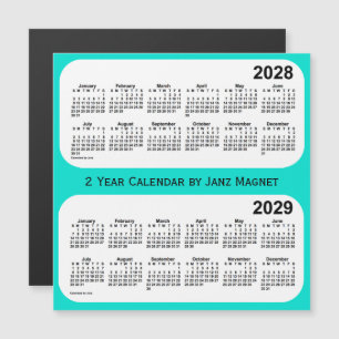 2028-2029 Turquoise 2 Year Calendar by Janz