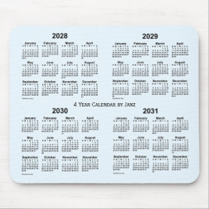 2028-2031 Alice Blue 4 Year Calendar by Janz Mouse Pad