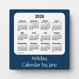 2028 Police Box Blue Holiday Calendar by Janz Plaque