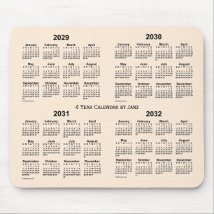 2029-2032 Antique White 4 Year Calendar by Janz Mouse Pad