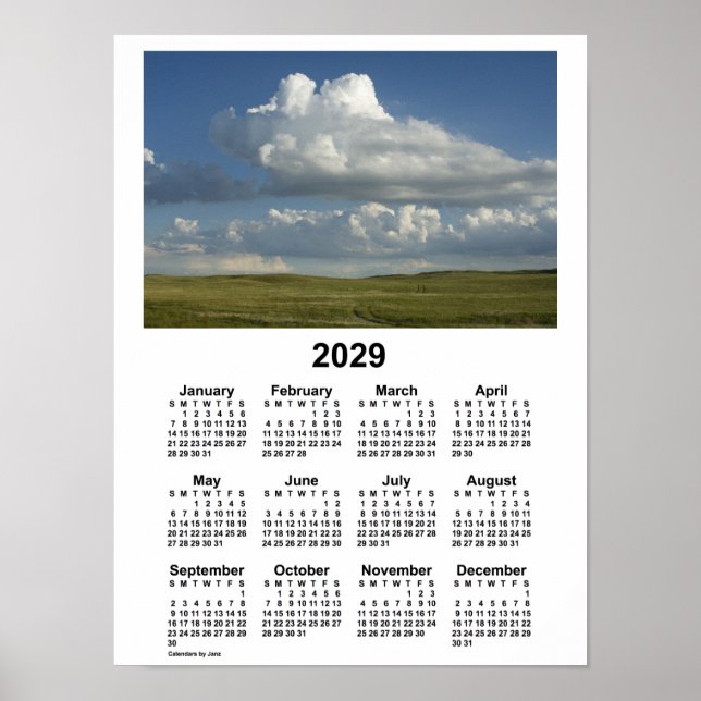 2029 Nebraska Sandhills Calendar by Janz Poster (Front)