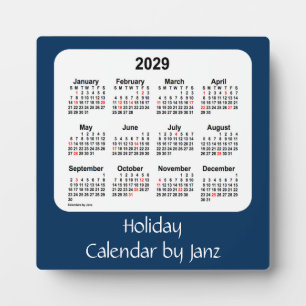 2029 Police Box Blue Holiday Calendar by Janz Plaque