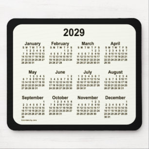 2029 Sepia on Black Calendar by Janz Two Tone Mouse Pad