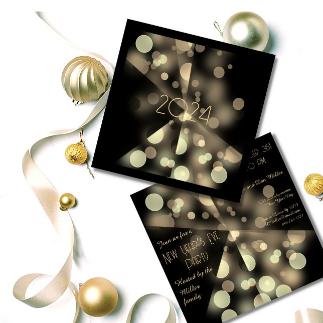 202x New Year Party  with Golden Bubbles Invitation (Creator Uploaded)