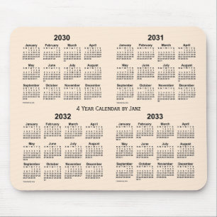 2030-2033 Antique White 4 Year Calendar by Janz Mouse Pad