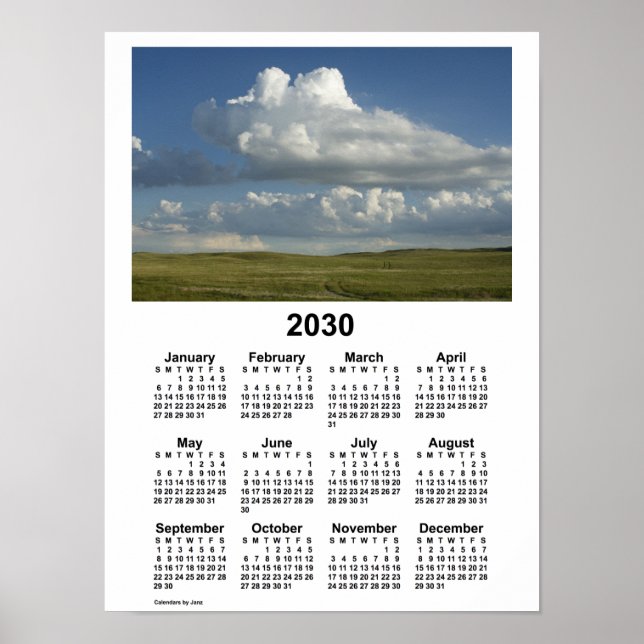 2030 Nebraska Sandhills Calendar by Janz Poster (Front)