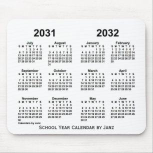2031-2032 White School Year Calendar by Janz Mouse Pad