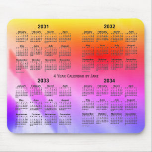 2031-2034 Rainbow Shadows 4 Year Calendar by Janz Mouse Pad