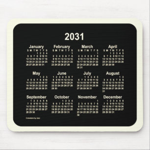 2031 Neon Sepia Calendar by Janz Two Tone Mouse Pad