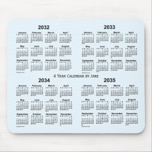 2032-2035 Alice Blue 4 Year Calendar by Janz Mouse Pad
