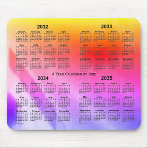 2032-2035 Rainbow Shadows 4 Year Calendar by Janz Mouse Pad