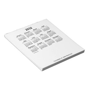 2032 White Calendar by Janz Notepad