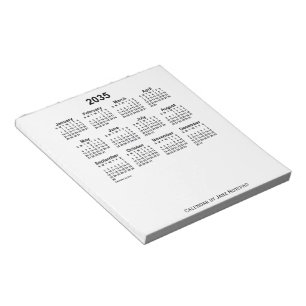 2035 White Calendar by Janz Notepad