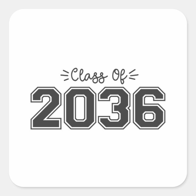 2036 seniors, Class of 2036 Graduation Square Sticker (Front)