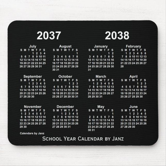 2037-2038 Neon School Year Calendar by Janz Mouse Pad (Front)